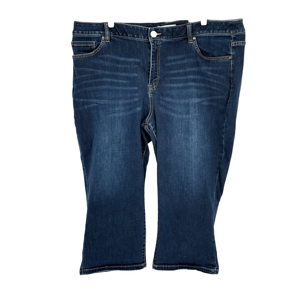 Lane Bryant Skinny Pedal Jeans Dark Wash Mid Rise Super Stretch Size 24